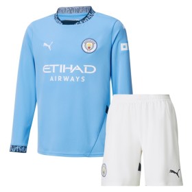 Goedkope Manchester City Kids Thuistenue 2024-25 Lange Mouw